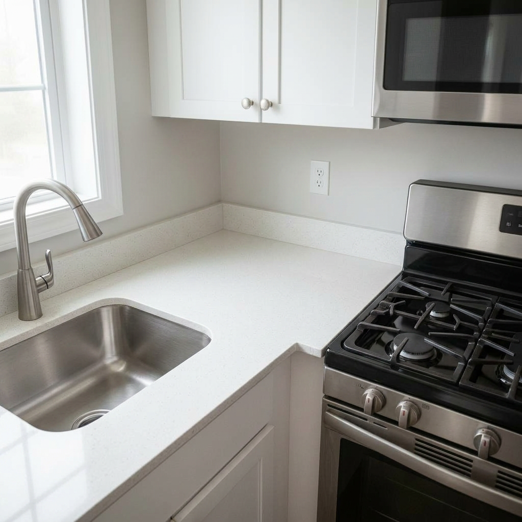 Kitchen counter after cleaning